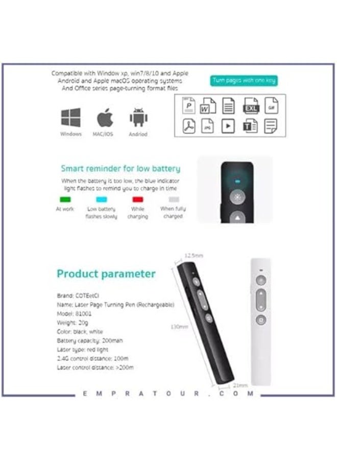 Fekra Coteetci 81001 spotlight Presentation Remote Pen - Advanced Digital Highlighting, Universal Presenter Clicker, 100m Range (AAA Battery Model) - Image 5